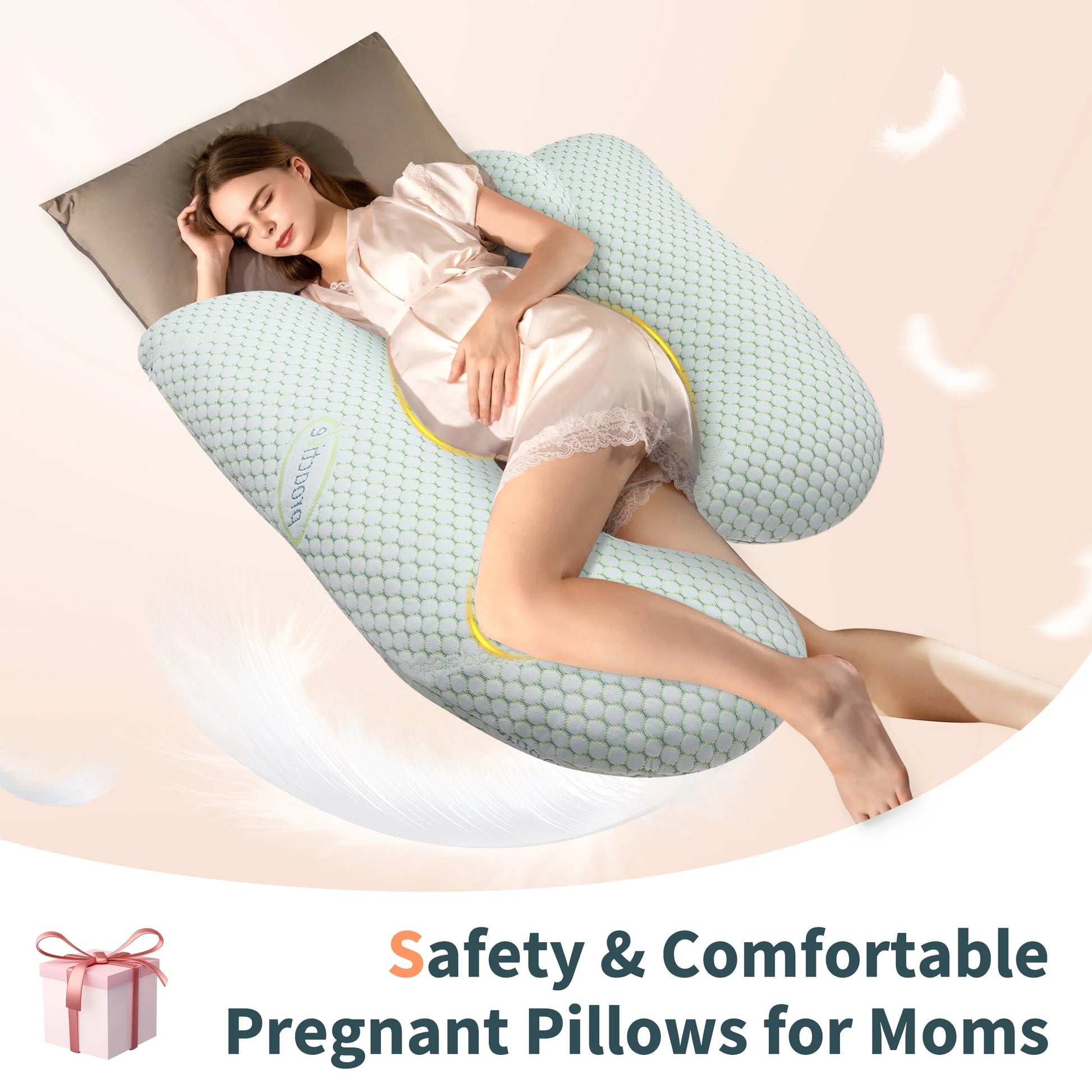 Pregnancy Pillow with Ergonomic Design for Relieving Your Pains and Improving Sleeping Quality, Pregnant Women Must Haves with Removable Cover