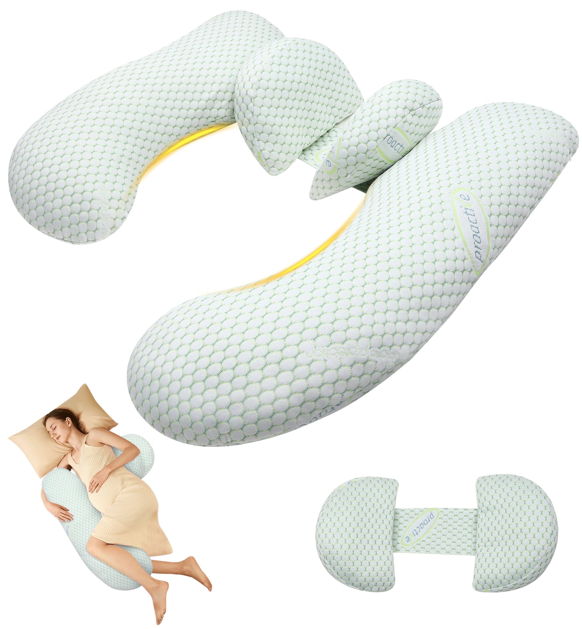 Pregnancy Pillow with Ergonomic Design for Relieving Your Pains and Improving Sleeping Quality, Pregnant Women Must Haves with Removable Cover
