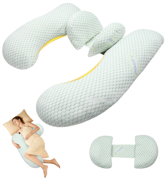 Pregnancy Pillow with Ergonomic Design for Relieving Your Pains and Improving Sleeping Quality, Pregnant Women Must Haves with Removable Cover