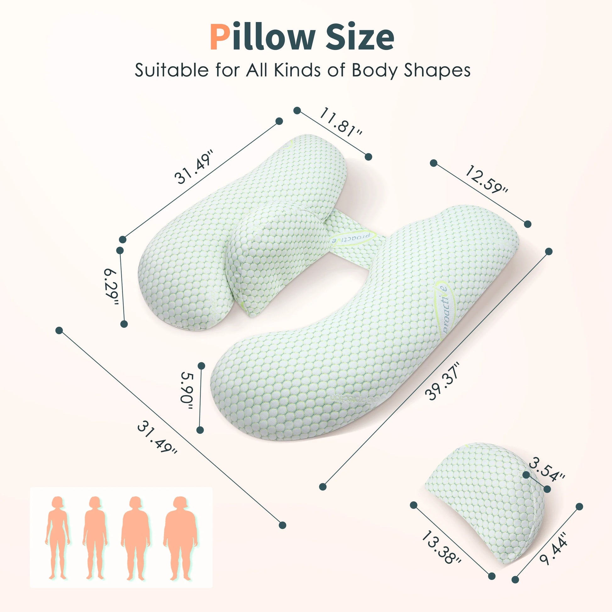 Pregnancy Pillow with Ergonomic Design for Relieving Your Pains and Improving Sleeping Quality, Pregnant Women Must Haves with Removable Cover
