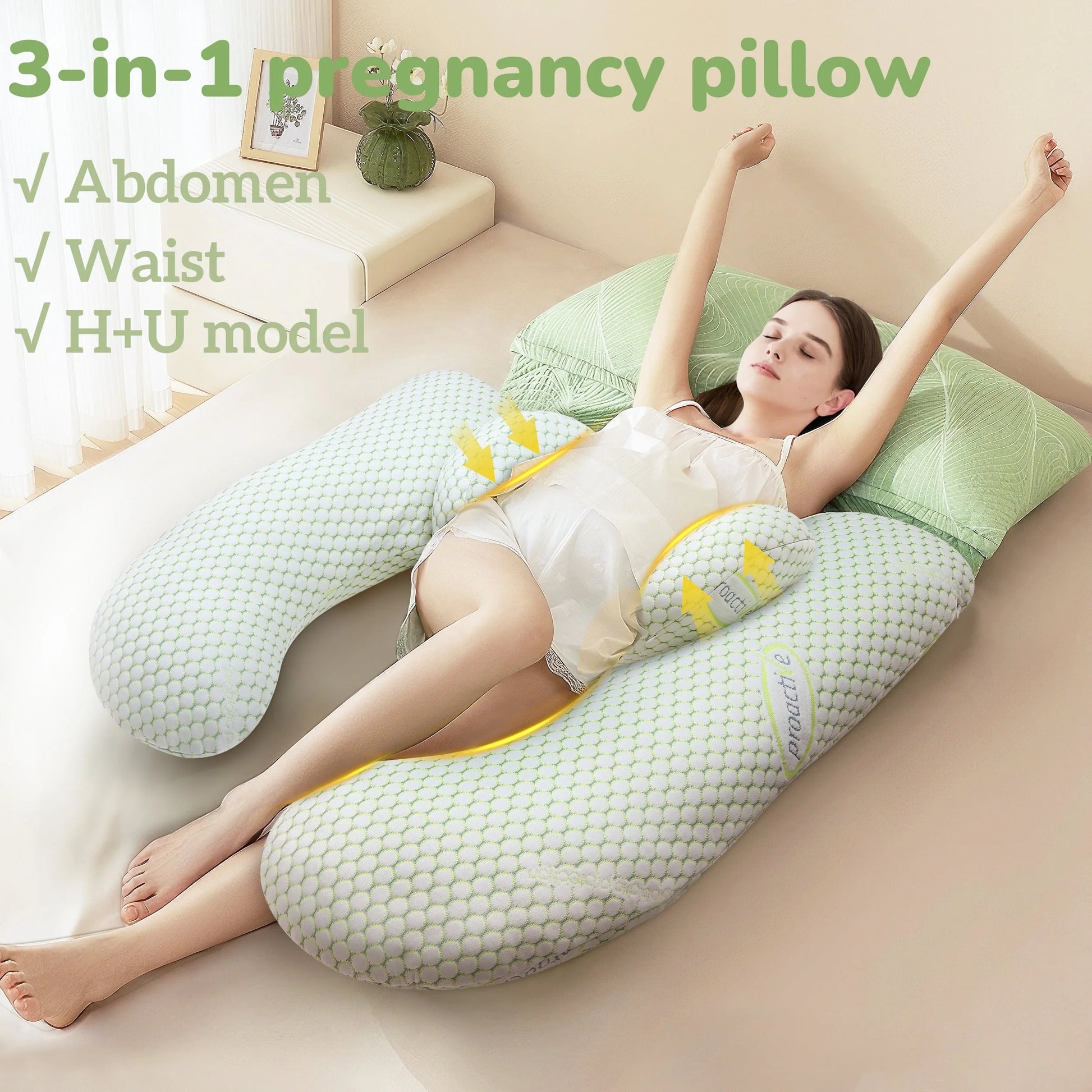 Pregnancy Pillow with Ergonomic Design for Relieving Your Pains and Improving Sleeping Quality, Pregnant Women Must Haves with Removable Cover