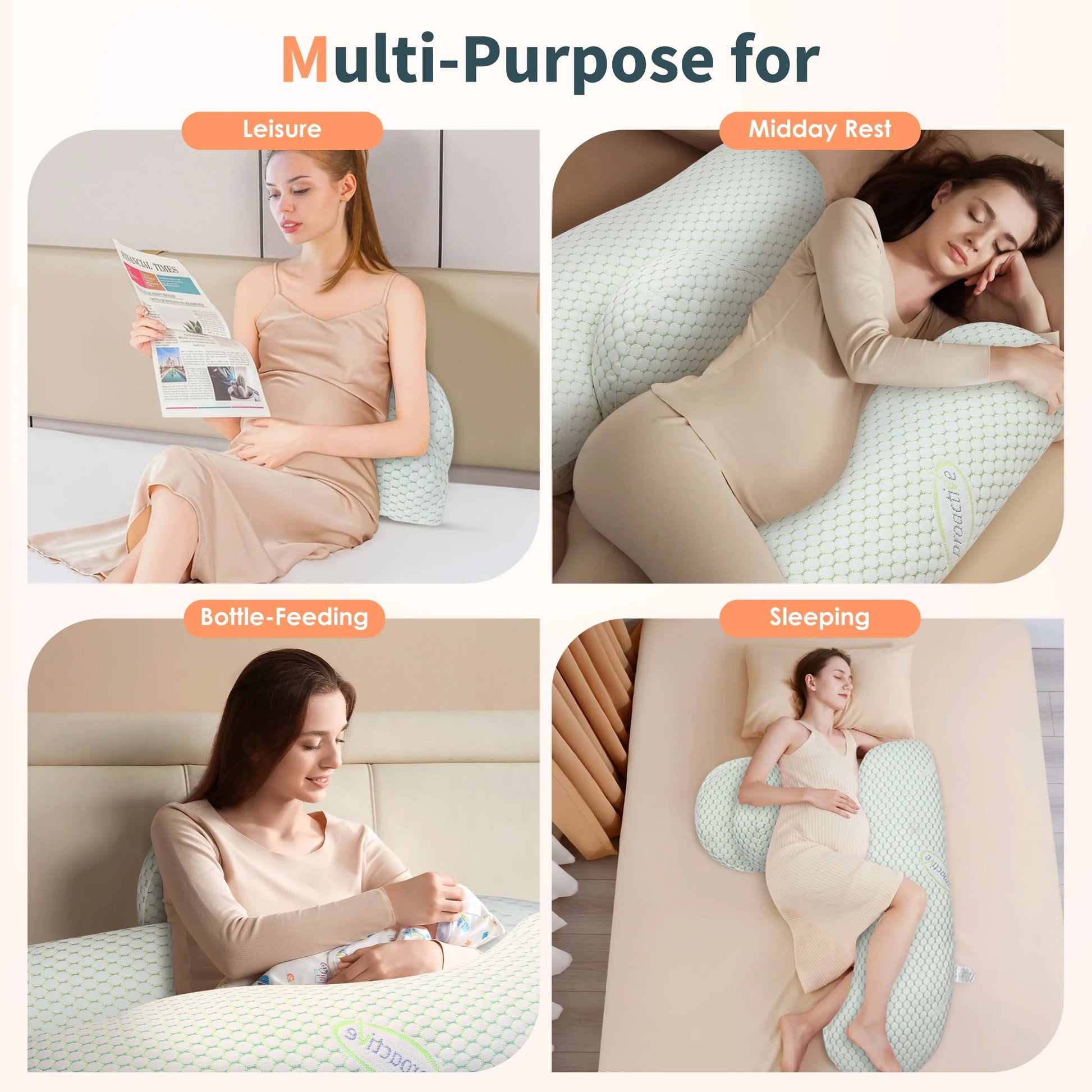 Pregnancy Pillow with Ergonomic Design for Relieving Your Pains and Improving Sleeping Quality, Pregnant Women Must Haves with Removable Cover