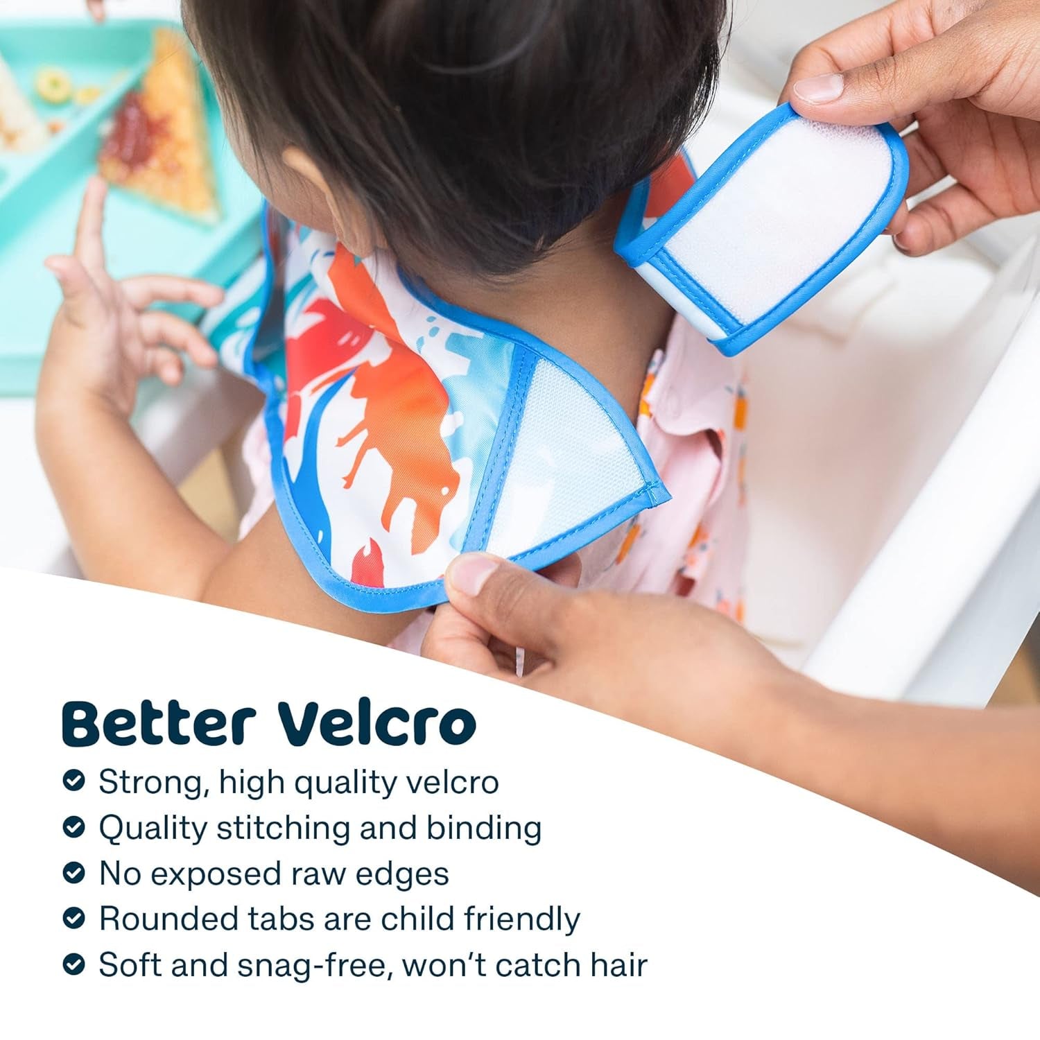 Mess Proof Baby Bibs for Eating - Waterproof, Wipeable Bibs - Toddler Bibs - Travel Friendly - PFAS, PVC, BPA, Phthalate Free - Baby Food Bibs (3 Pack,Slate, Olive)