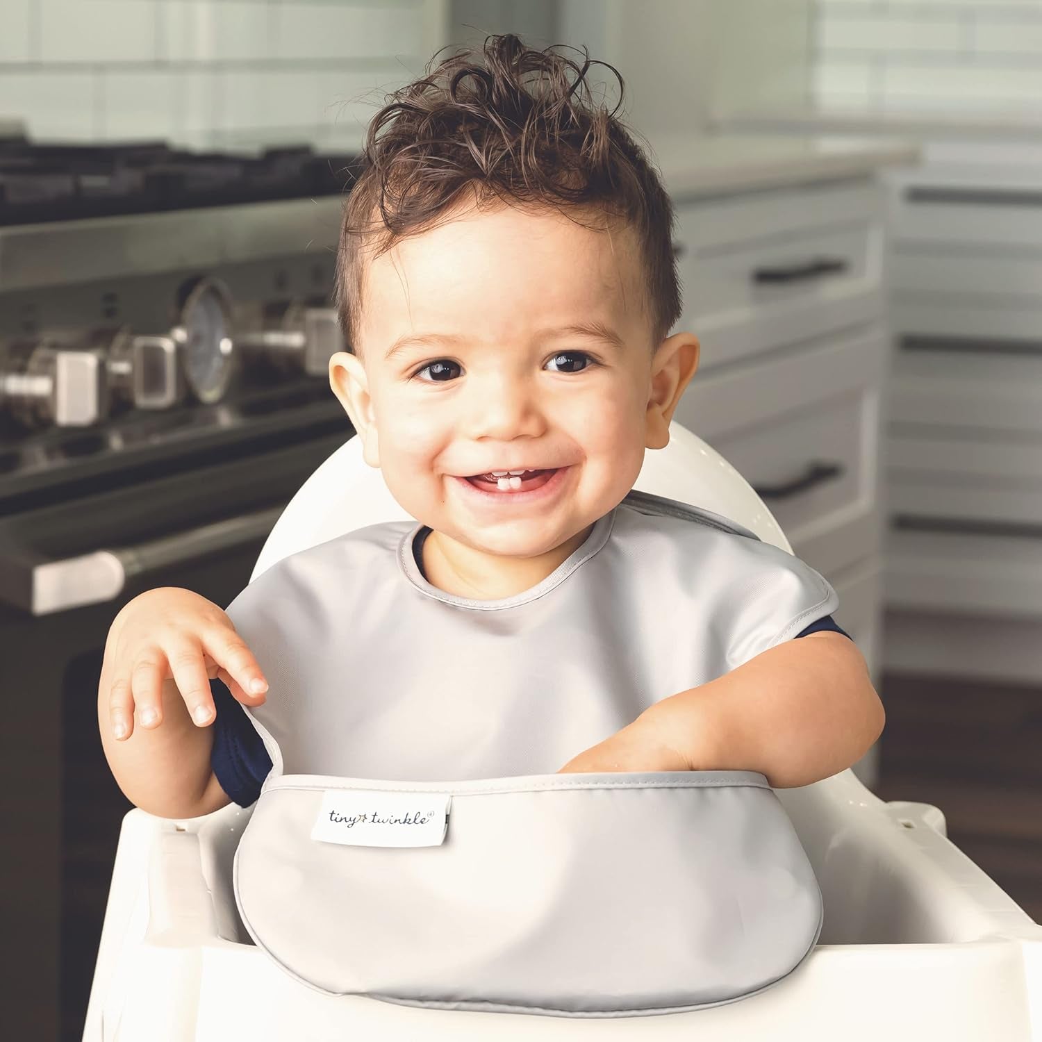 Mess Proof Baby Bibs for Eating - Waterproof, Wipeable Bibs - Toddler Bibs - Travel Friendly - PFAS, PVC, BPA, Phthalate Free - Baby Food Bibs (3 Pack,Slate, Olive)